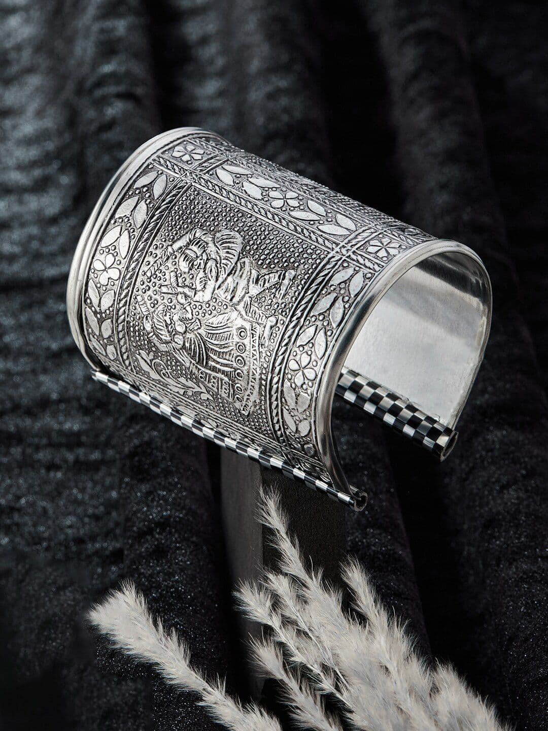 ATIBELLE German Silver Plated Textured Bangle - Image 1