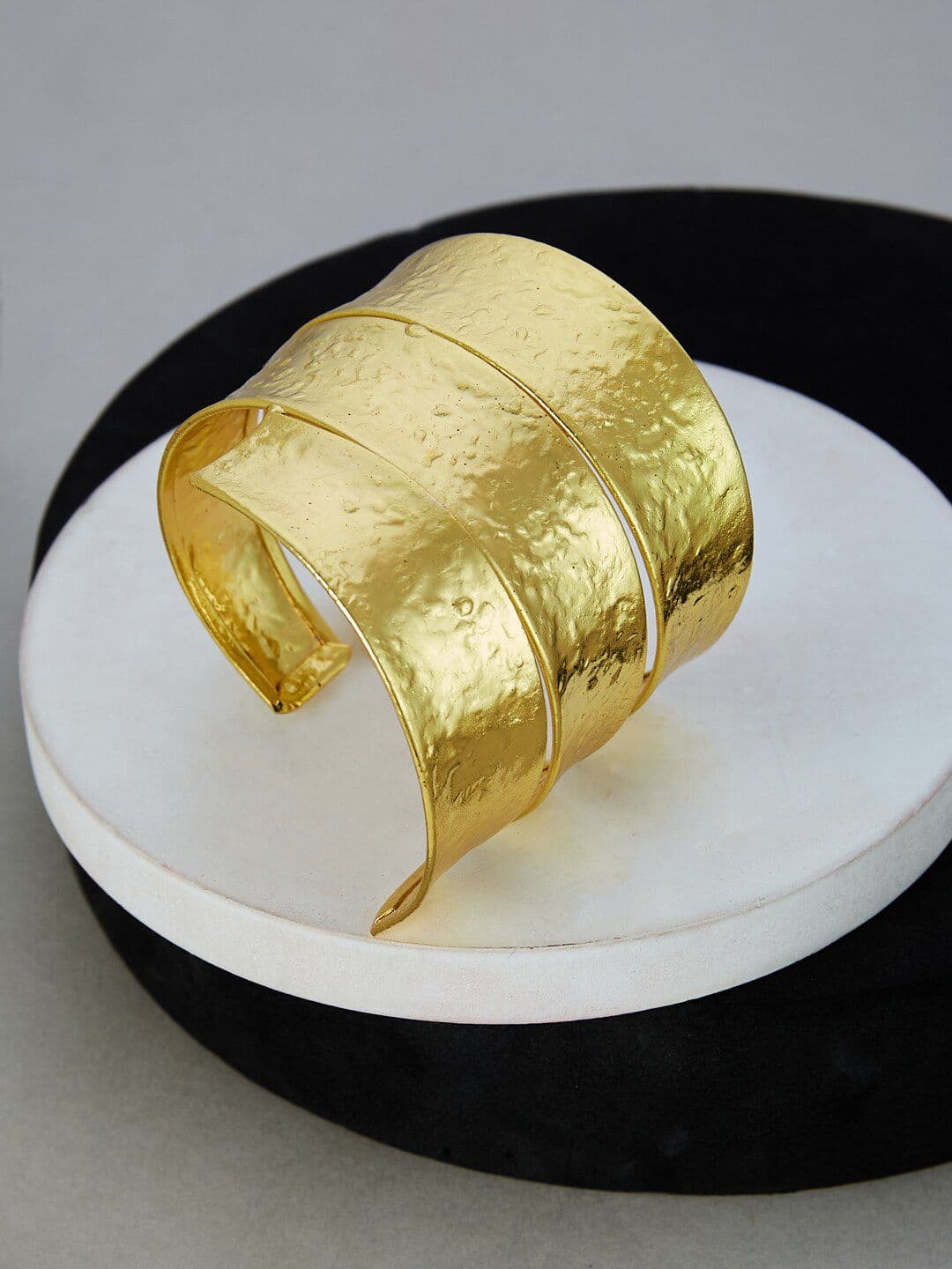 ATIBELLE Gold-Plated Textured Bangle - Image 1