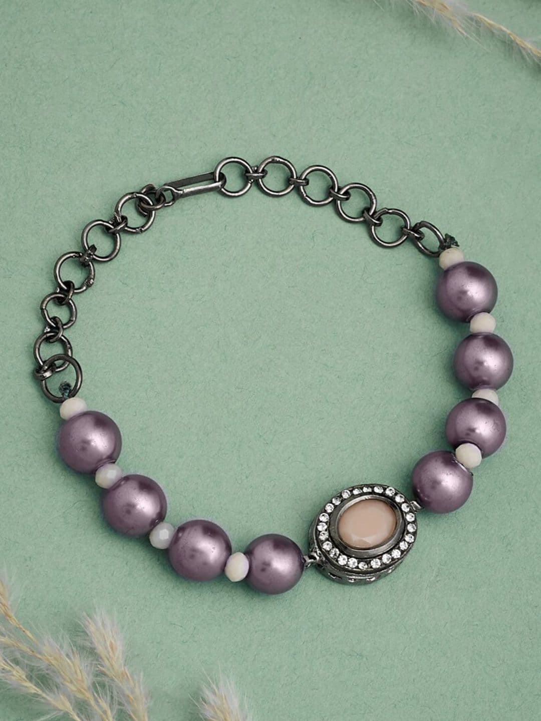 ATIBELLE Silver-Plated Brass Beaded Wraparound Bracelet - Image 1