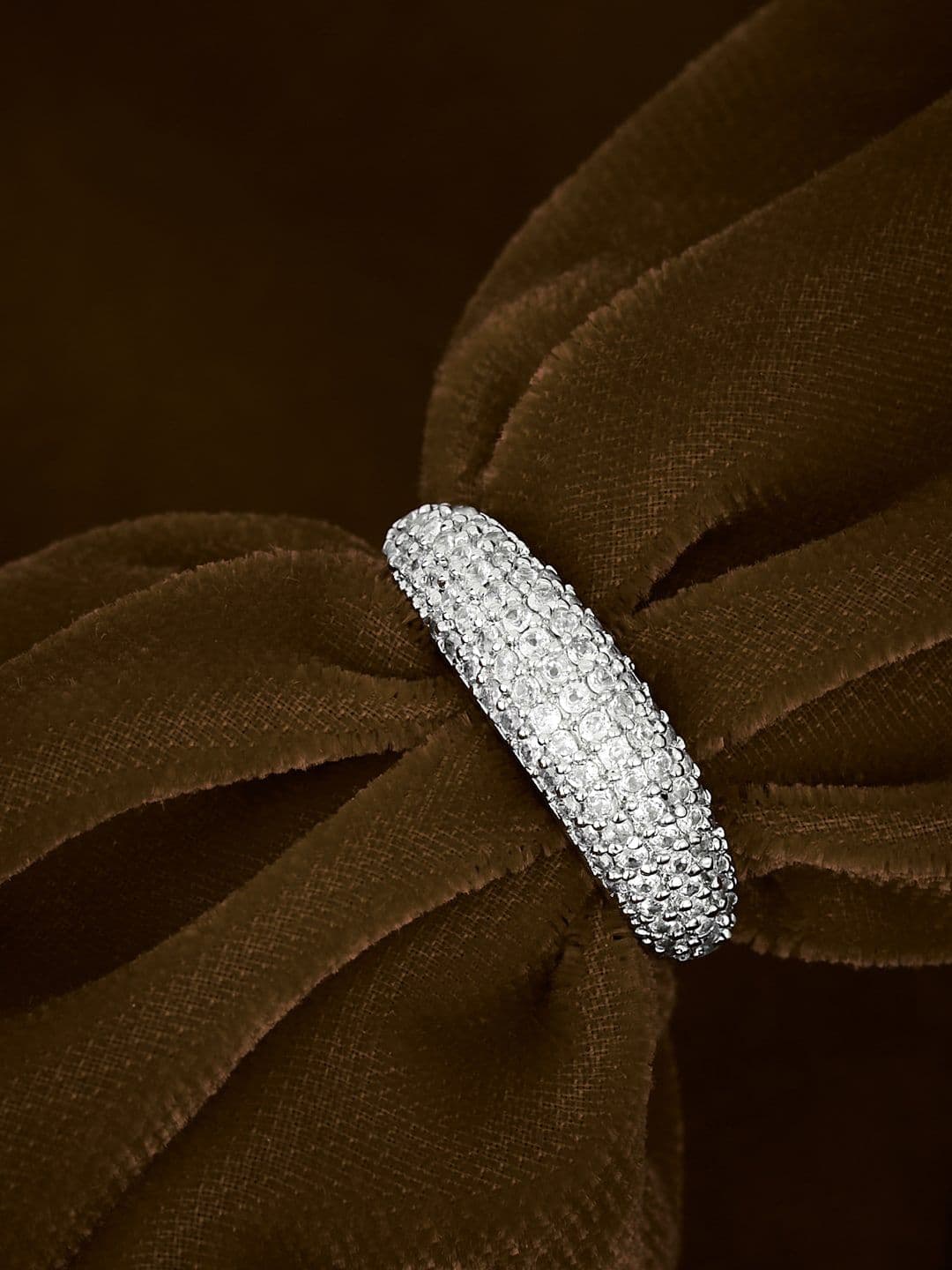 ATIBELLE Silver-Plating CZ-Studded Finger Ring - Image 1