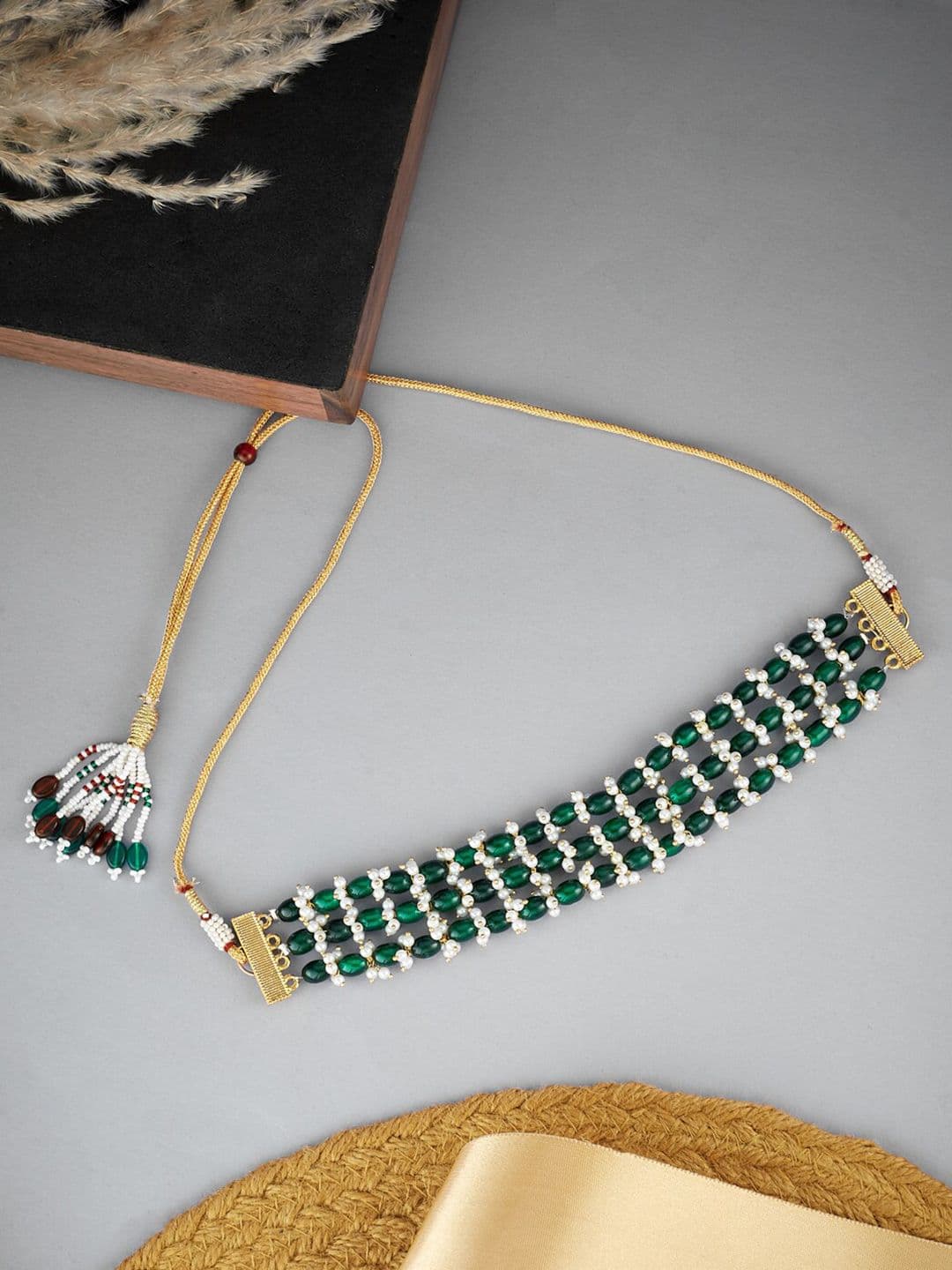 ATIBELLE Gold-Plated Beaded Brass Choker - Image 1