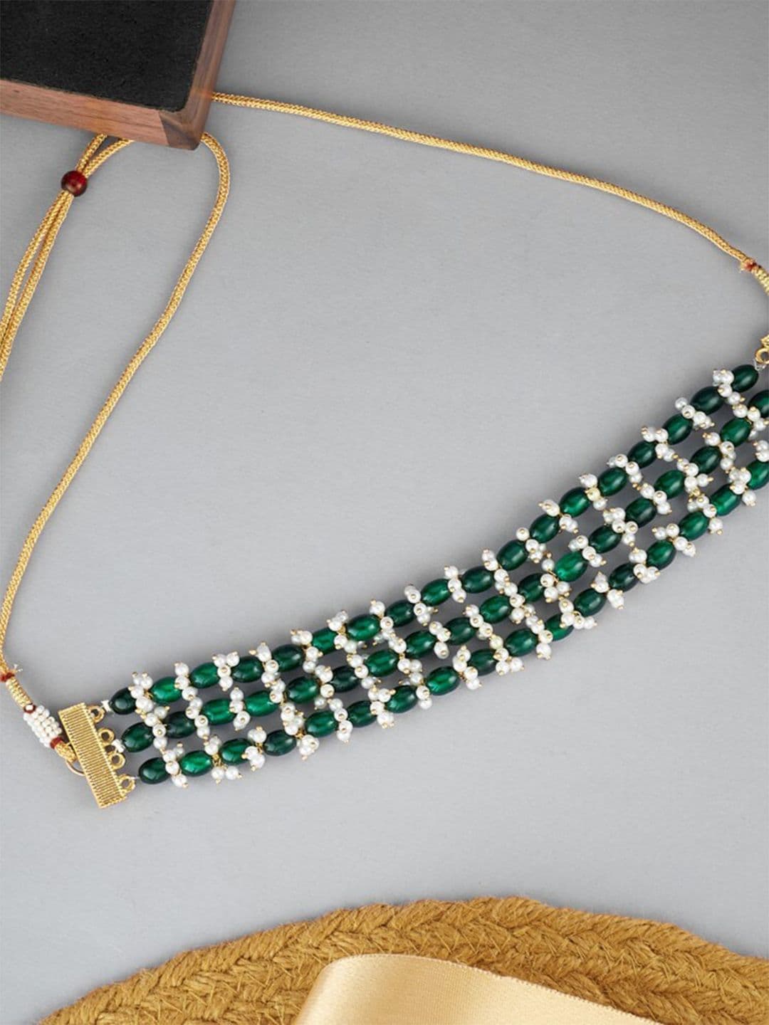 ATIBELLE Beaded Gold-Plated Choker Necklace - Image 1