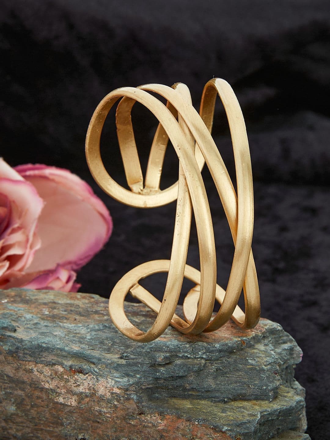 ATIBELLE Gold-Plated Brass Kada Bracelet - Image 1