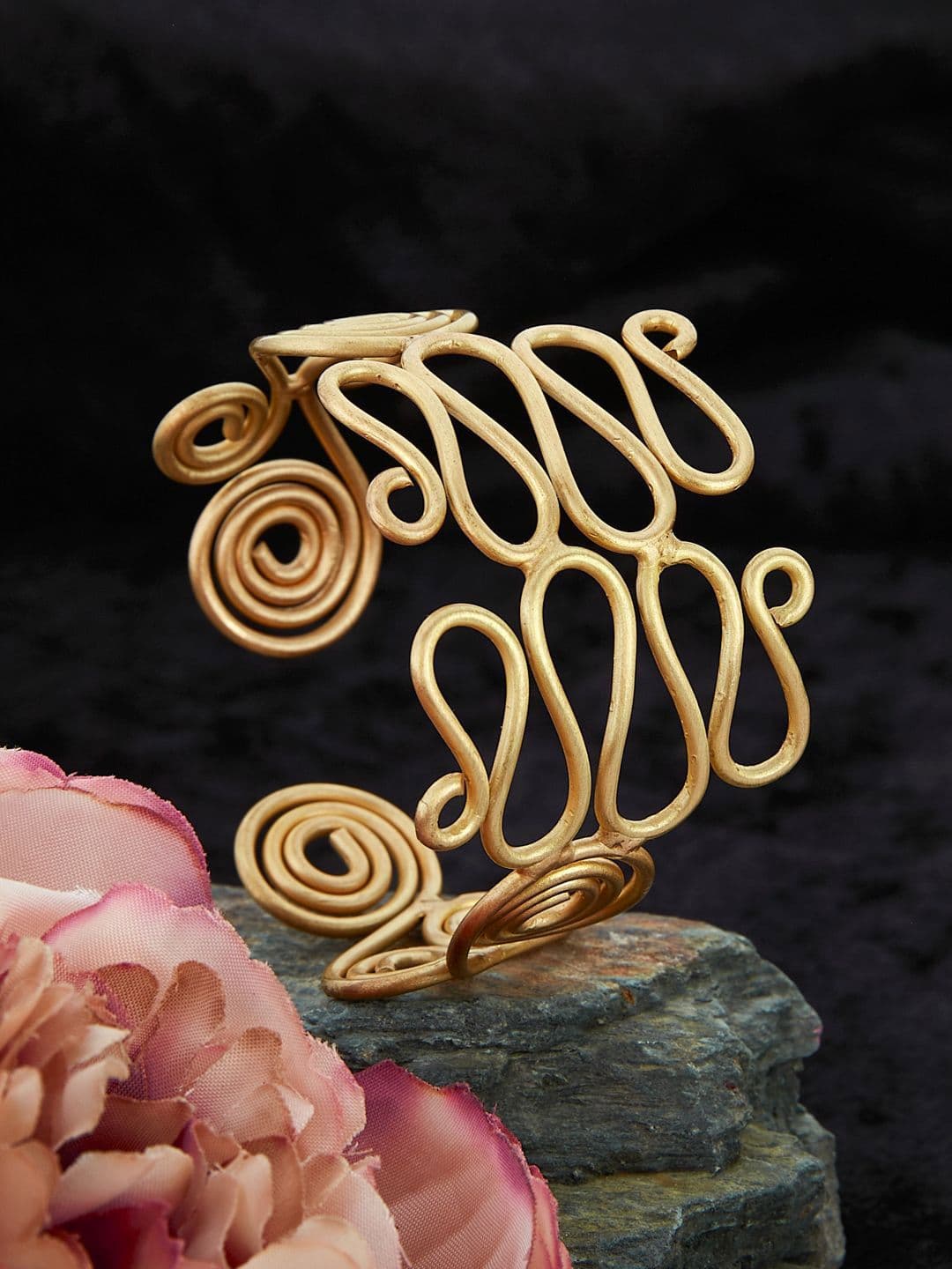 ATIBELLE Gold-Plated Brass Cuff Bracelet - Image 1