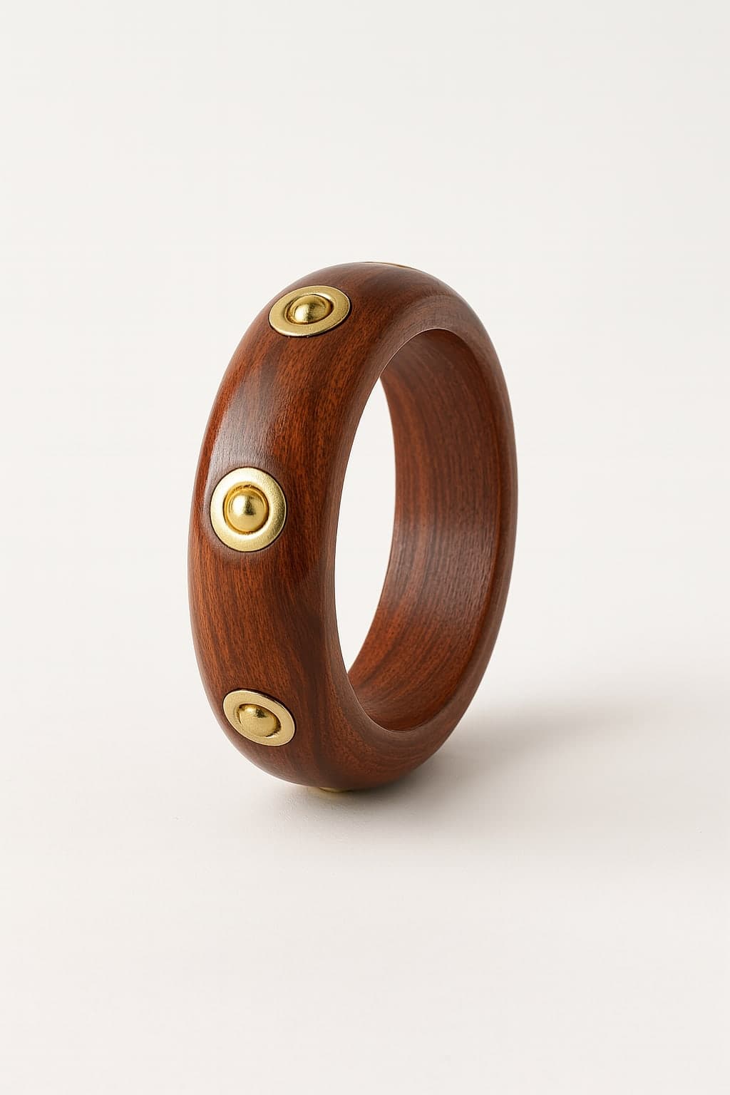 ATIBELLE Gold-Plated & Round Shaped Stone Studded Bangle