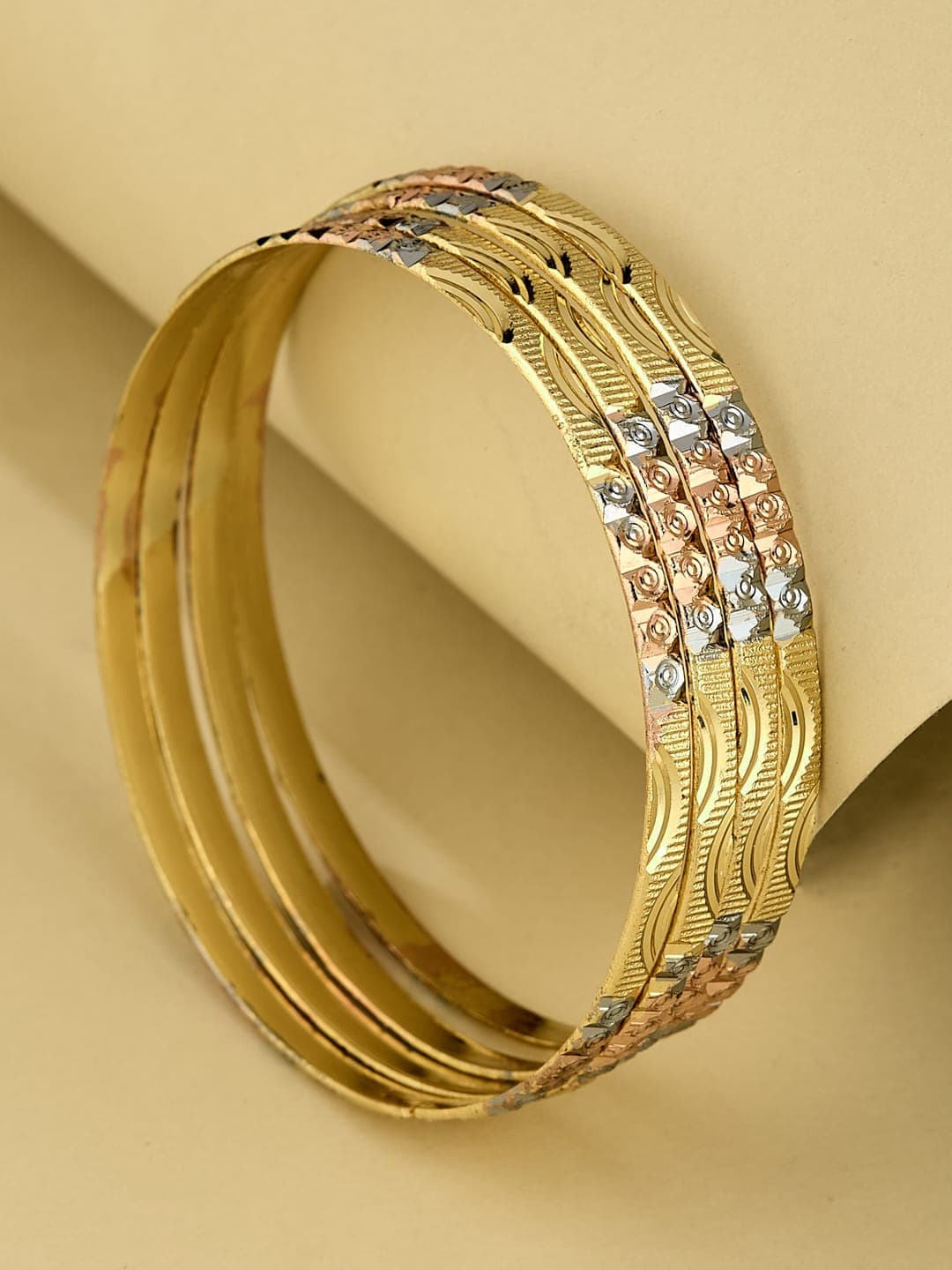ATIBELLE Set Of 4 Gold-Plated Classic Bangles - Image 1