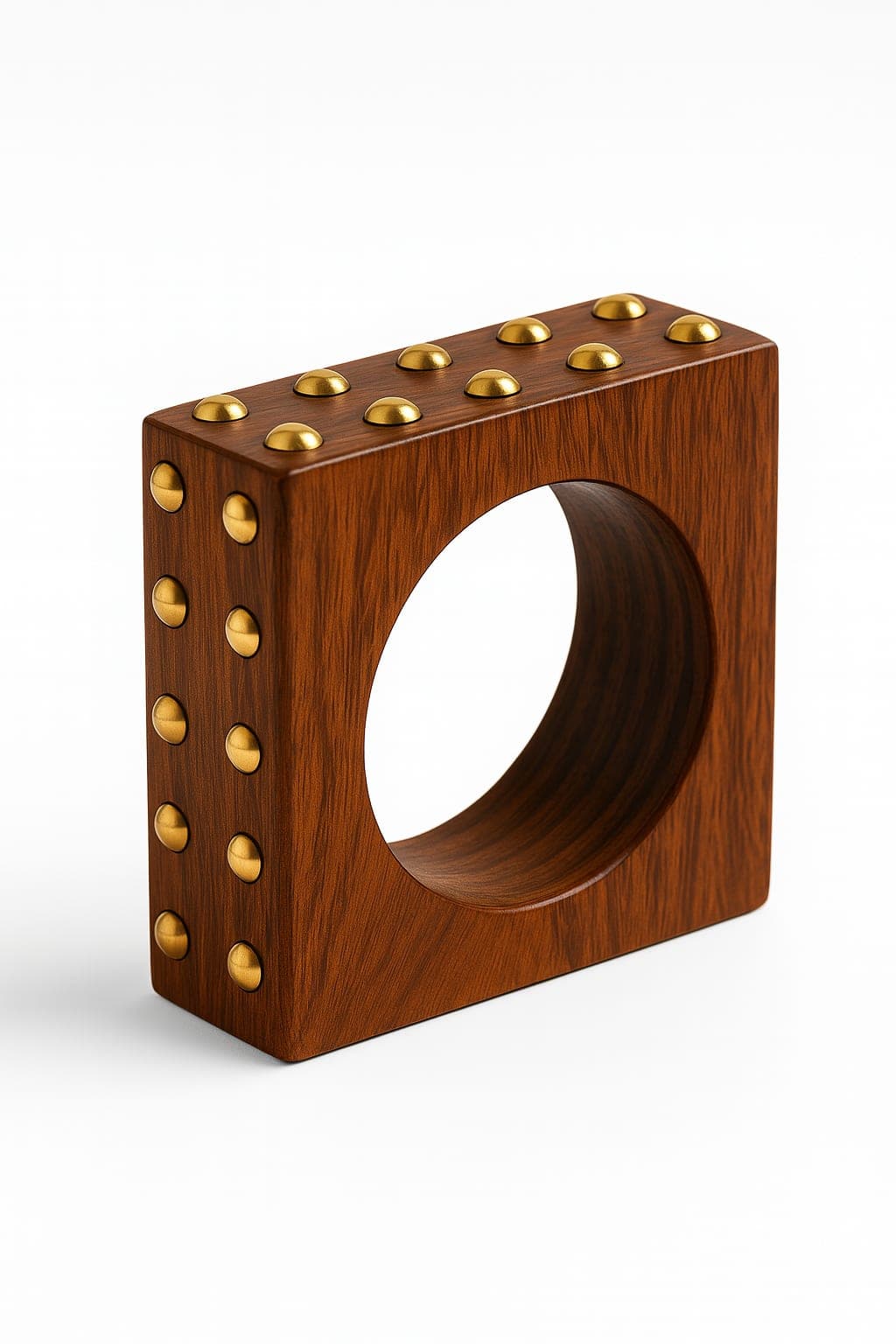 ATIBELLE Square-Shaped & Round Stone Studded Bangle - Image 1