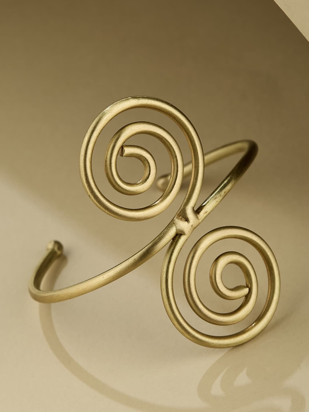 ATIBELLE Women Brass Gold-Plated Cuff Bracelet - Image 1