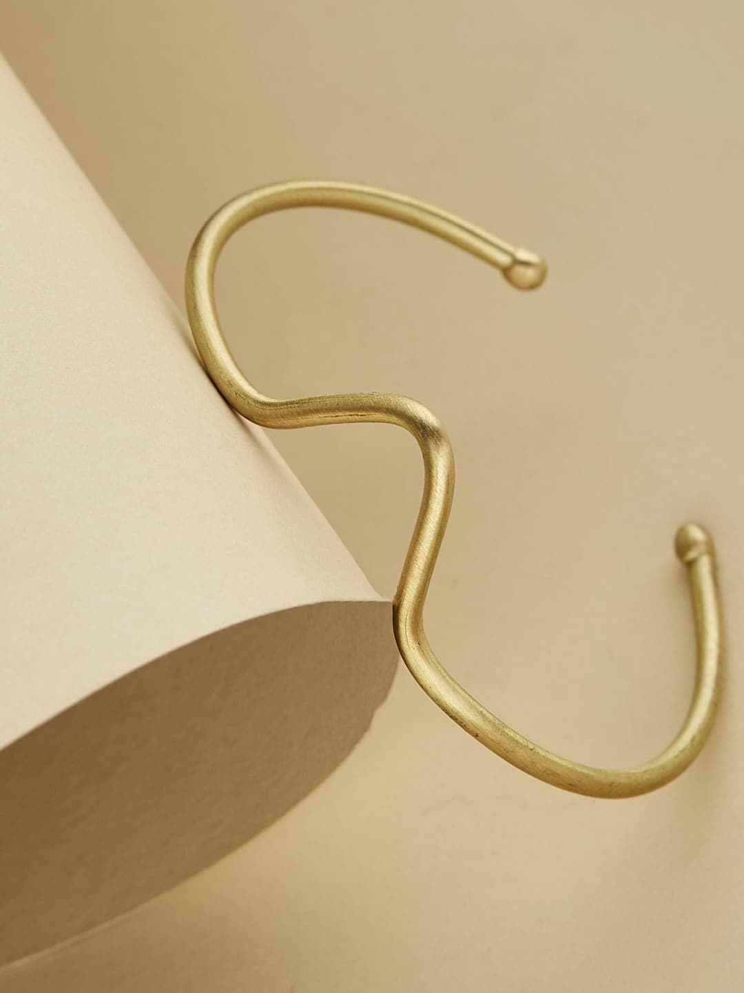 ATIBELLE Women Brass Gold-Plated Cuff Bracelet - Image 1