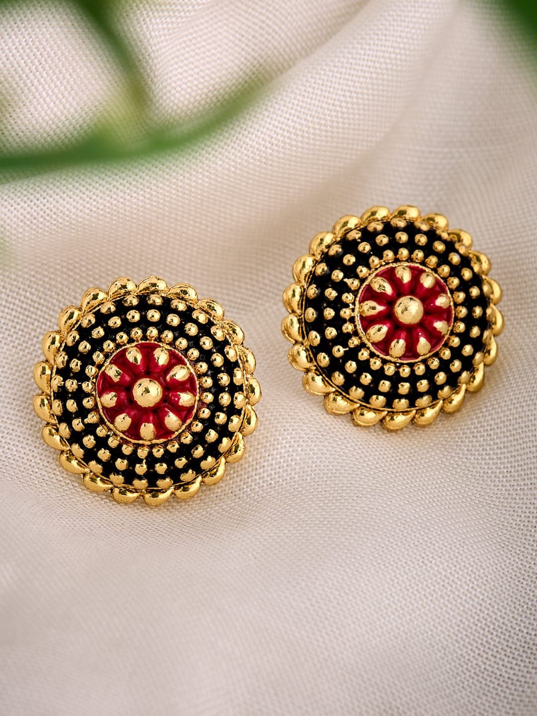 ATIBELLE Gold-Plated Floral Shaped Minimal Studs - Image 1