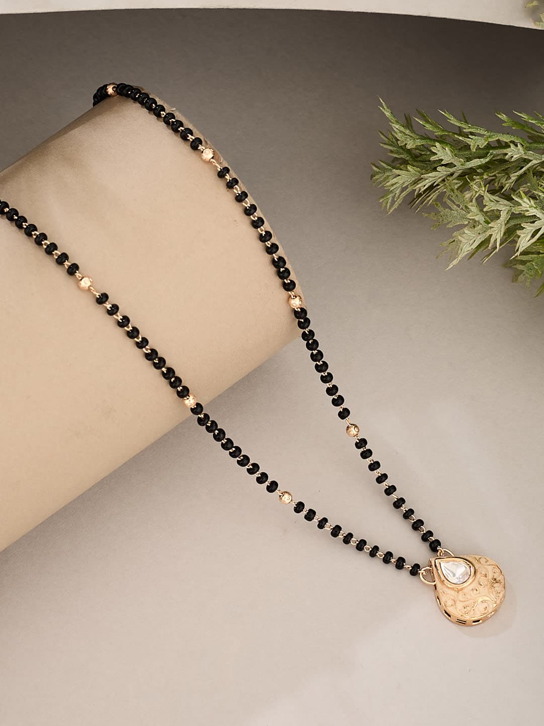 ATIBELLE Gold-Plated Artificial Stones Mangalsutra - Image 1