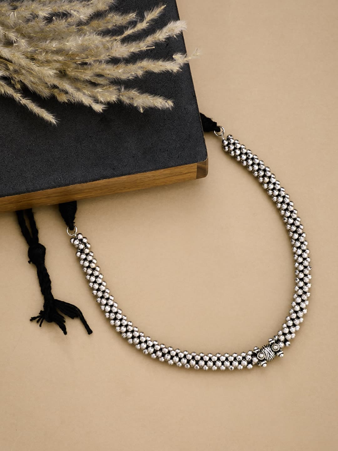 ATIBELLE Silver Plated Artificial Beads Beaded Chain - Image 1