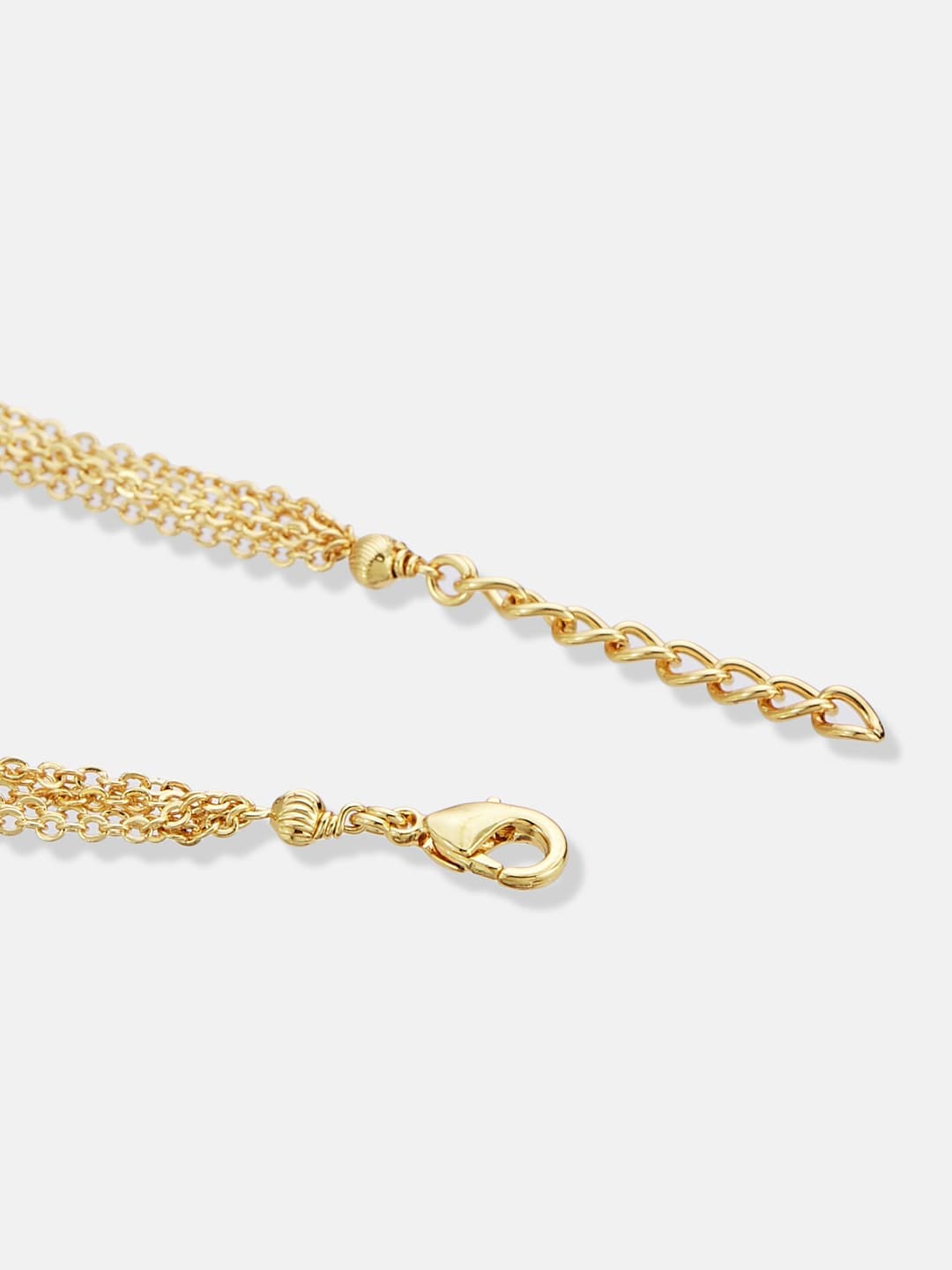 ATIBELLE Women Brass Cubic Zirconia Handcrafted Gold-Plated Link Bracelet - Image 1