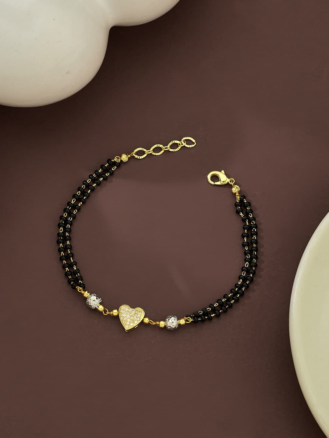 ATIBELLE Gold-Plated Cubic Zirconia Studded Mangalsutra