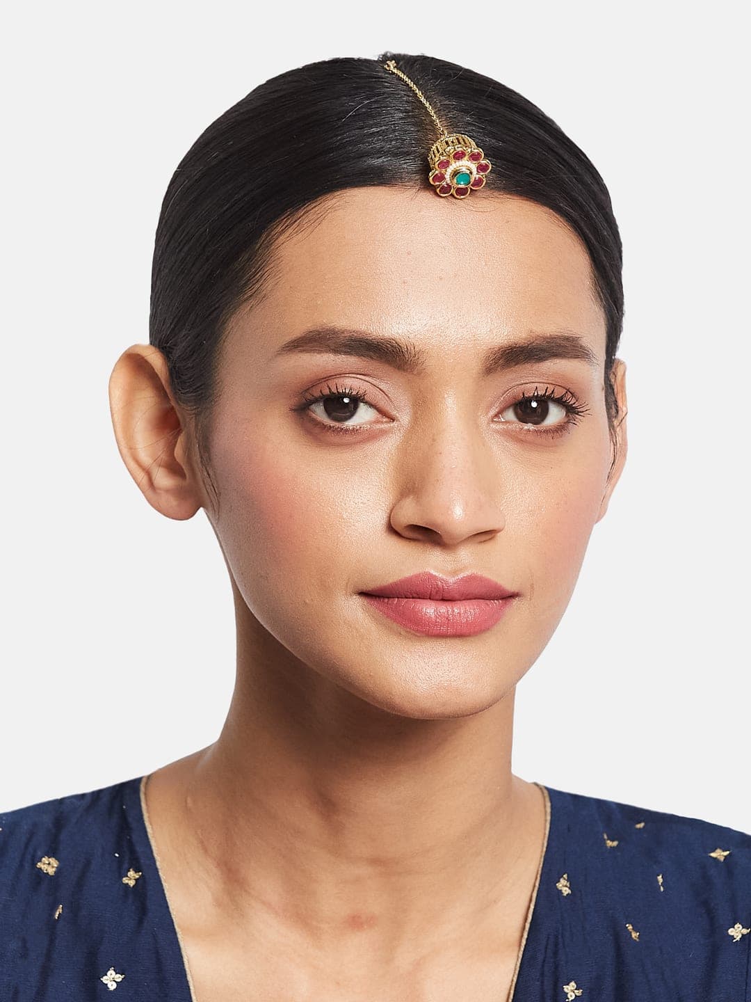 ATIBELLE Gold-Plated Kundan Studded Maang Tikka Head Jewellery